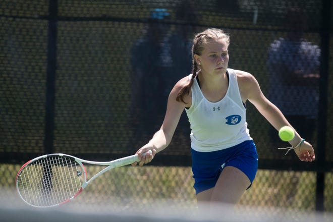 Action from the DIAA tennis tournament finals Thursday, May 27, 2021, at St. Andrew's School.
