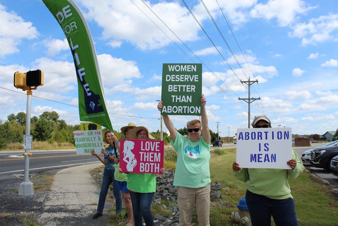 Several protesters showed up in Seaford on Saturday, Oct. 2, 2021, in opposition to abortions and Planned Parenthood.
